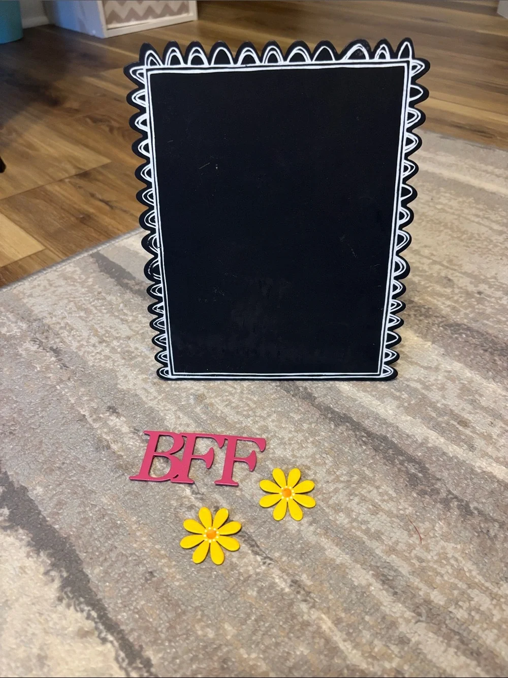 BFF Decorative Magnetic Plaque in Black with Pink and Yellow Accents